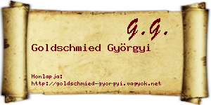 Goldschmied Györgyi névjegykártya